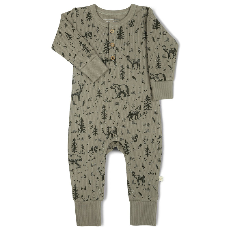 Forest Folk Organic Button Romper