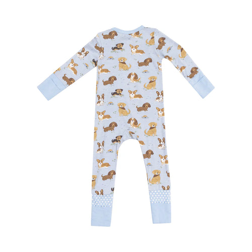 Best Friend Dogs Blue 2 Way Zipper Romper