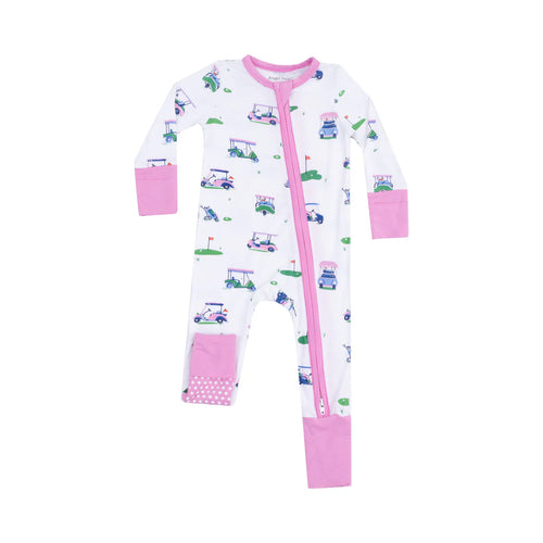 Vintage Golf Carts 2 Way Zipper Romper
