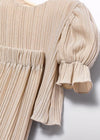 Golden Pleated Knit Trouser Set