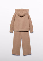 Camel Knit Pants and Hoodie Set