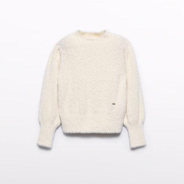 Abel and Lula Cream Fuzzy Sweater 5T