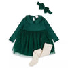 Green Ribbed Dress Set