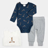 Hockey Print 3 piece Newborn Set