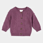 Purple Sweater Knit Cardigan