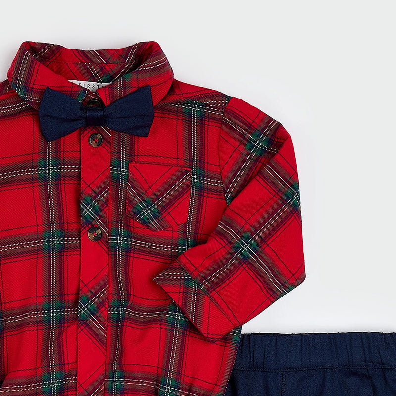 Scarlet Plaid 3pc Flannel Outfit Set