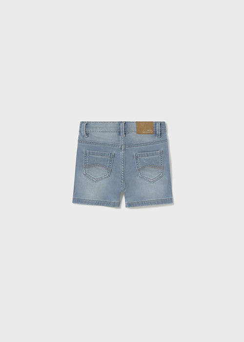 Bleach Wash Denim Shorts