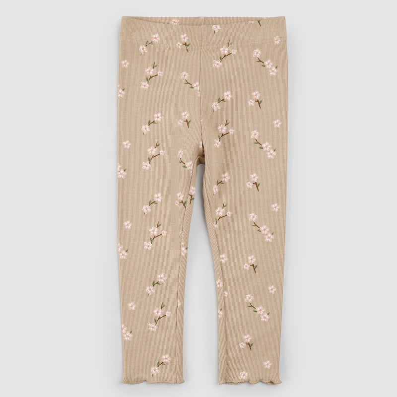 Cherry Blossom Print on Taupe Leggings