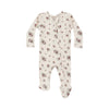 Misty Rose Floral 2 Way Zipper Footie