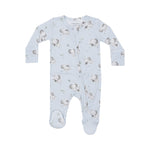 Gray Elephants 2 Way Zipper Footie