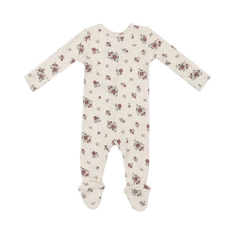 Misty Rose Floral 2 Way Zipper Footie