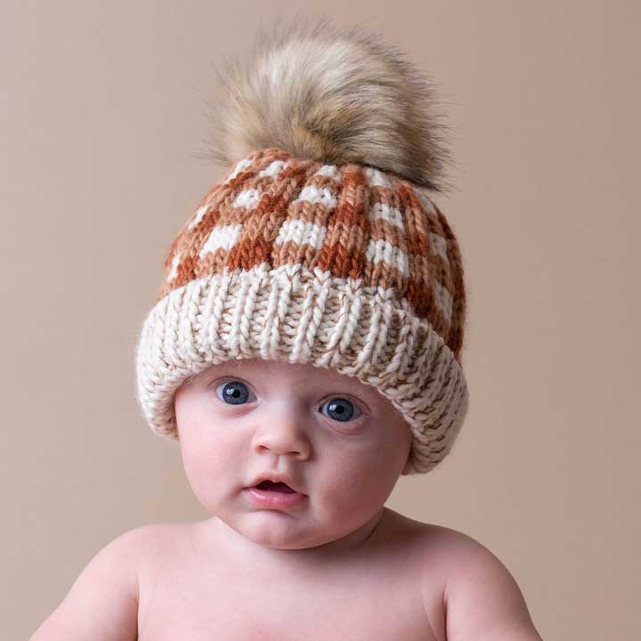 Sienna Buffalo Check Pom Pom Beanie Hat