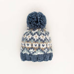 Fairisle Slate Beanie Hat Baby & Kids