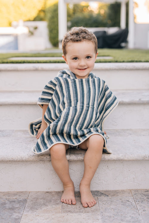 Blue Stripe Organic Cotton Beach Poncho *Online Exclusive*