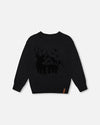 Sweater With Deer Flocking Dark Gray