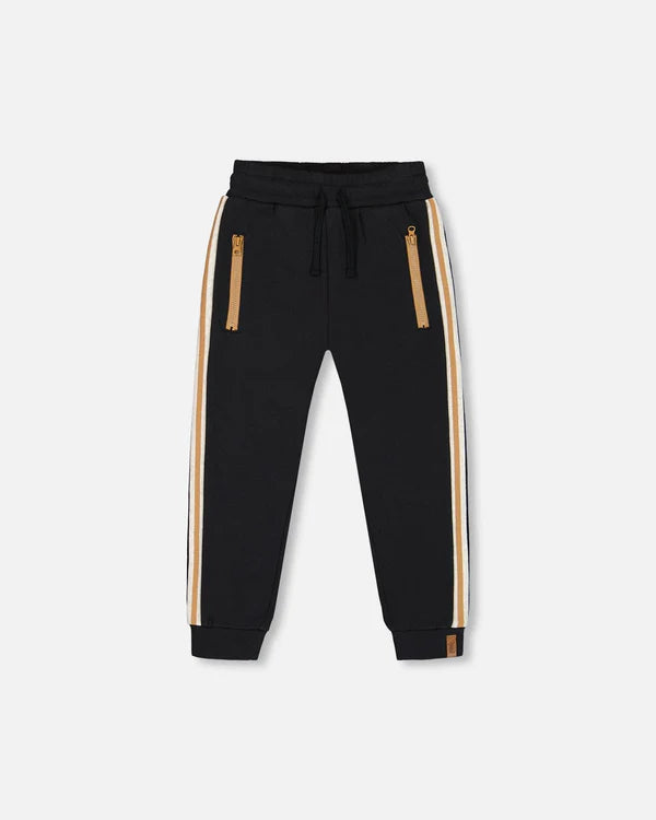 Black & Beige Fleece Sweatsuit