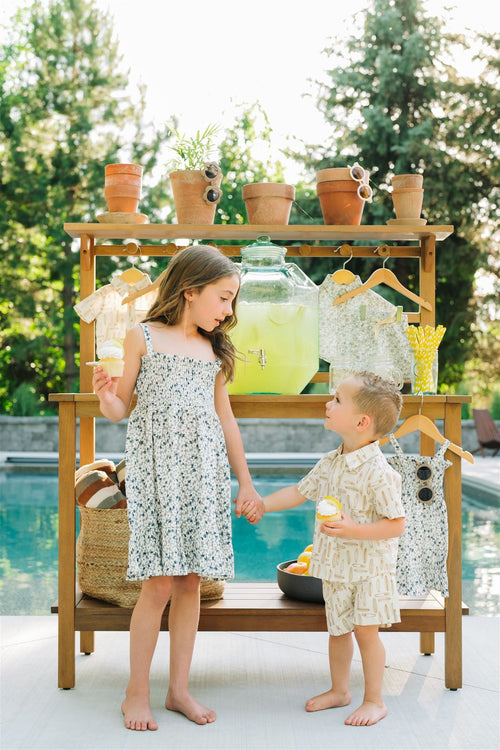 Blue Floral Linen Dress *Online Exclusive*