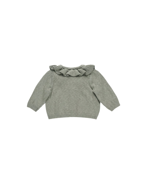 Ruffle Collar Cardigan || Basil