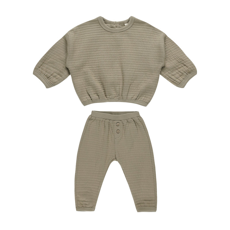 Textured Sweat Set || Olive