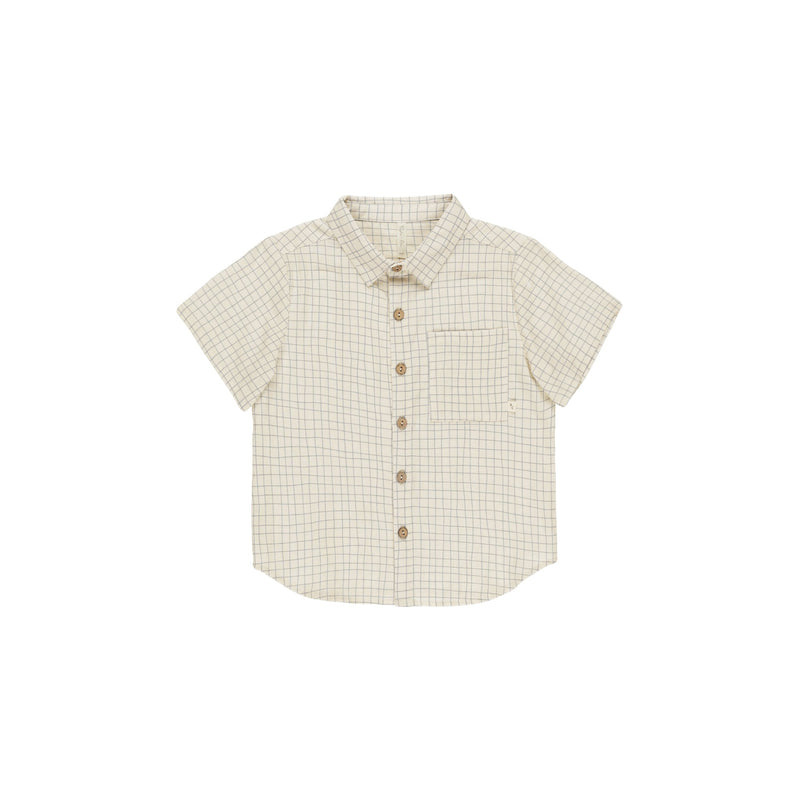 Collared Short Sleeve Shirt || Grid