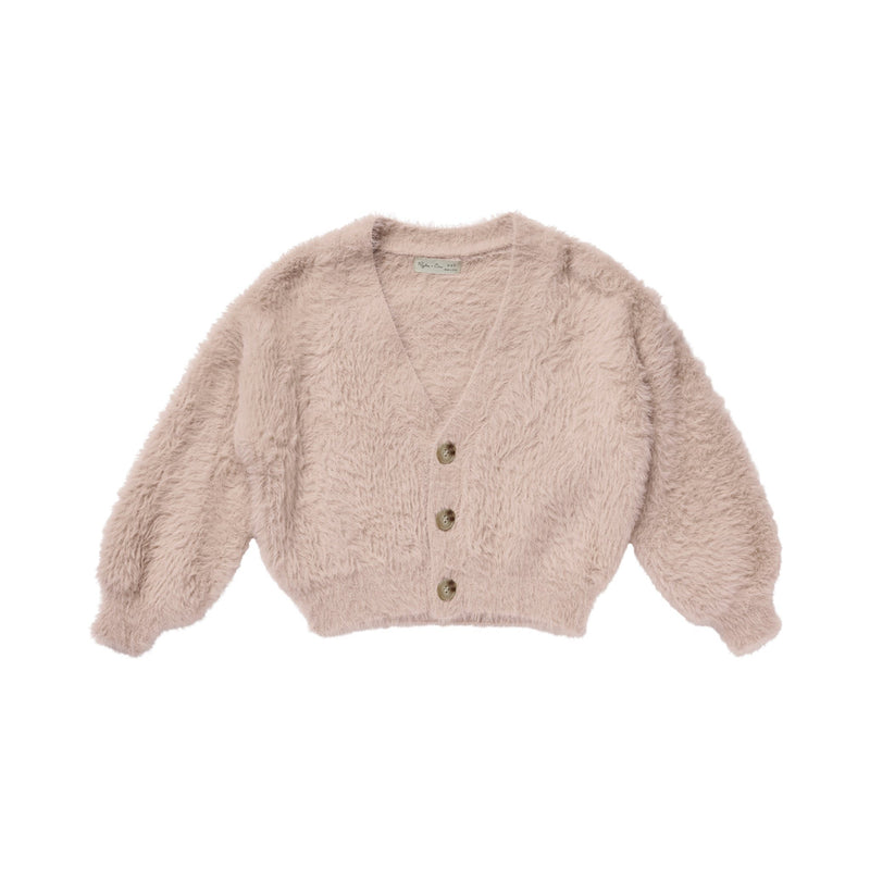 Fuzzy Cardigan || Blush