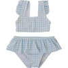 Light Blue Gingham Ruffle Bikini Set *Online Exclusive*
