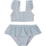 Light Blue Gingham Ruffle Bikini Set *Online Exclusive*