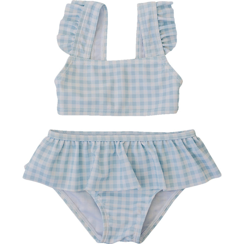 Light Blue Gingham Ruffle Bikini Set *Online Exclusive*
