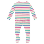 Skip to My Lou Stripe Muffin Ruffle Zipper Footie