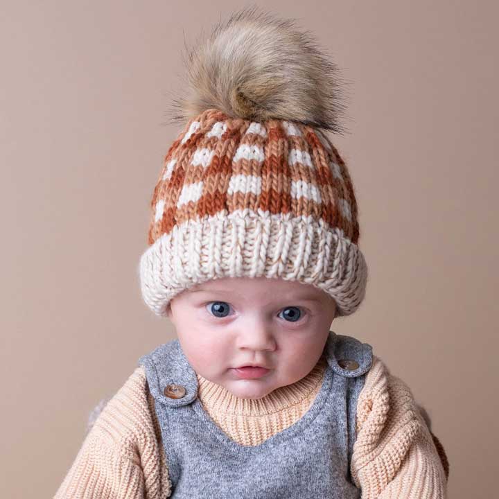 Sienna Buffalo Check Pom Pom Beanie Hat