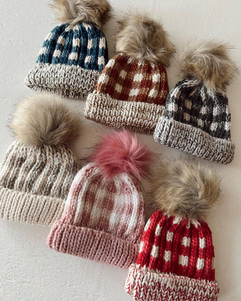 Sienna Buffalo Check Pom Pom Beanie Hat