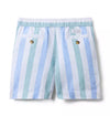 Striped Linen-Cotton Pull-On Short