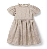 Golden Glow Pleated Dress