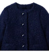 Navy Boucle Coat