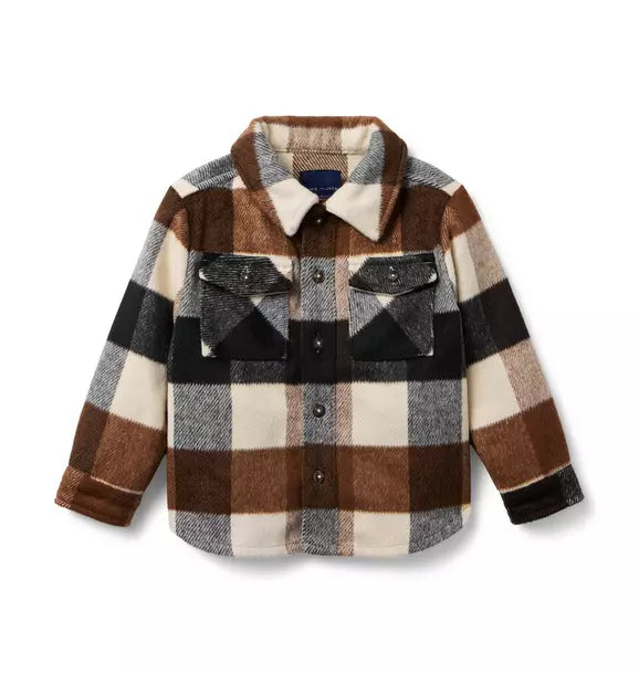 Plaid Brushed Twill Shacket