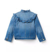Denim Ruffle Jacket In Sadie Medium Wash