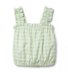 Checked Ruffle Strap Top