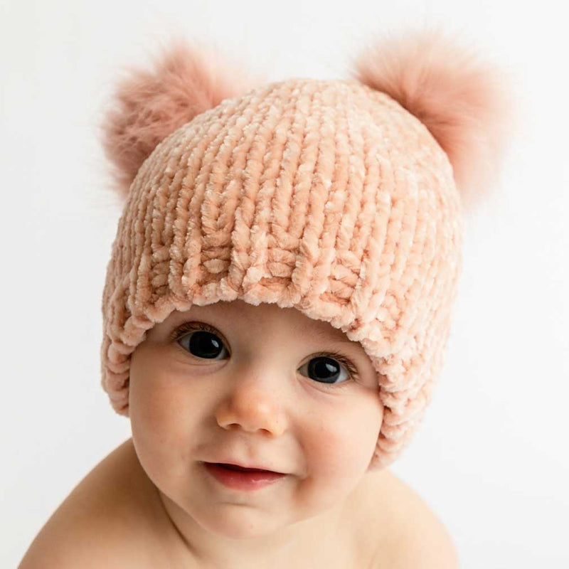 Champagne Chenille Beanie Hat Baby & Kids