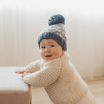 Fairisle Slate Beanie Hat Baby & Kids