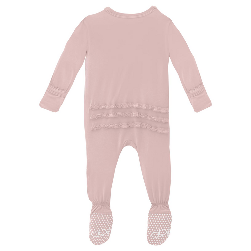 Baby Rose Muffin Ruffle Zipper Footie