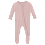 Baby Rose Muffin Ruffle Zipper Footie